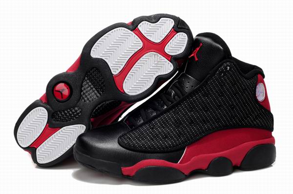 Women Jordan Shoes 13 SuperA Black Varsity Red - Click Image to Close